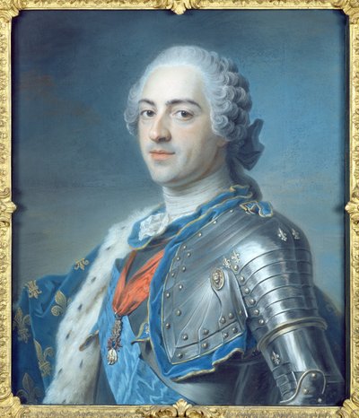 Portret van koning Lodewijk XV (1710-74) 1748 door Maurice Quentin de La Tour